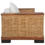 2-Piece Brown Natural Rattan Sofa Set with Cushions by vidaXL, Sofas - Ref: Foro24-278618, Price: 880,57 €, Discount: %