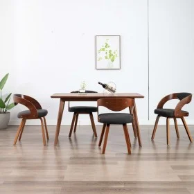 Esszimmerstühle 4 Einheiten aus gebogenem Holz und dunkelgrauem Stoff von vidaXL, Essstühle - Ref: Foro24-278842, Preis: 574,...