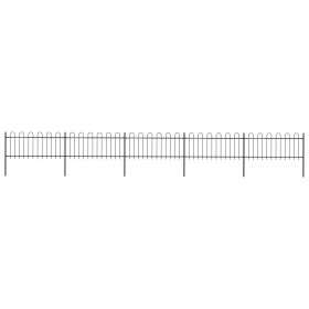 Gartentor mit Spitzen aus schwarzem Stahlring 8,5x0,8 m von vidaXL, Zaunpaneele - Ref: Foro24-277651, Preis: 329,91 €, Rabatt: %