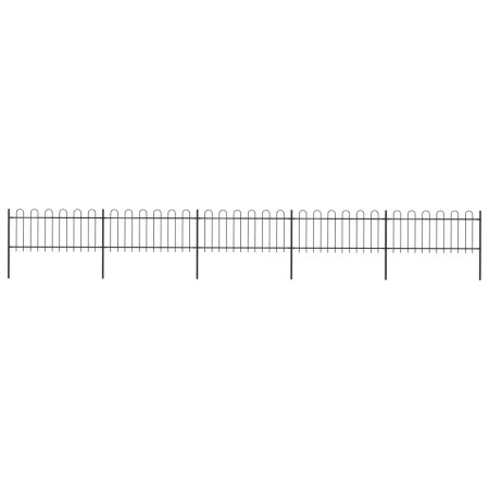 Gartentor mit Spitzen aus schwarzem Stahlring 8,5x0,8 m von vidaXL, Zaunpaneele - Ref: Foro24-277651, Preis: 320,94 €, Rabatt: %