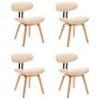 Dining chairs 4 pcs curved wood and cream synthetic leather by vidaXL, dining chairs - Ref: Foro24-278720, Price: 532,79 €, D...