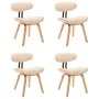 Dining chairs 4 pcs curved wood and cream synthetic leather by vidaXL, dining chairs - Ref: Foro24-278720, Price: 517,80 €, D...