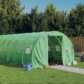 Greenhouse with green steel structure 42 m² 14x3x2 m by vidaXL, Greenhouses - Ref: Foro24-3188044, Price: 569,40 €, Discount: %