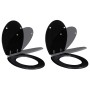Toilet Seats with Soft Close Lids 2 Pcs Black MDF by vidaXL, Toilet and bidet seats - Ref: Foro24-275905, Price: 78,93 €, Dis...