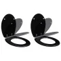 Toilet Seats with Soft Close Lids 2 Pcs Black MDF by vidaXL, Toilet and bidet seats - Ref: Foro24-275905, Price: 77,51 €, Dis...