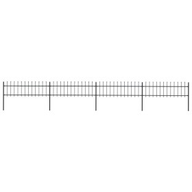 Garden fence with black steel spearheads 6.8x0.6 m by vidaXL, fence panels - Ref: Foro24-277596, Price: 177,74 €, Discount: %