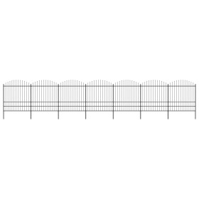 Garden fence with black steel spear points (1.75-2)x11.9 m by vidaXL, fence panels - Ref: Foro24-277754, Price: 658,47 €, Dis...