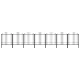 Garden fence with black steel spear points (1.75-2)x11.9 m by vidaXL, fence panels - Ref: Foro24-277754, Price: 645,66 €, Dis...