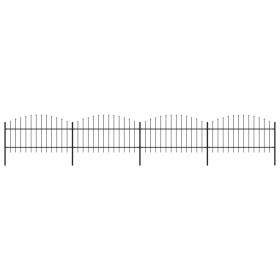 Garden fence with black steel spearheads (1-1.25)x6.8 m by vidaXL, fence panels - Ref: Foro24-277724, Price: 349,77 €, Discou...
