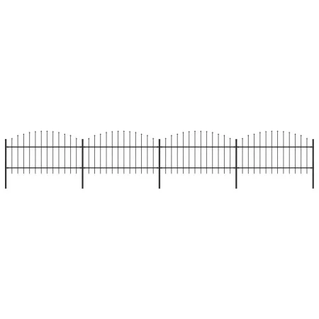 Garden fence with black steel spearheads (1-1.25)x6.8 m by vidaXL, fence panels - Ref: Foro24-277724, Price: 373,68 €, Discou...