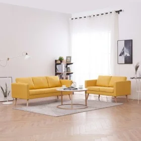 Conjunto de sofás 2 piezas tela amarillo by vidaXL, Sofas - Ref: Foro24-276856, Price: 689,83 €, Discount: %