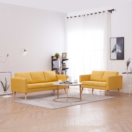 Conjunto de sofás 2 piezas tela amarillo by vidaXL, Sofas - Ref: Foro24-276856, Price: 702,94 €, Discount: %