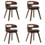 Dining chairs 4 units curved wood and dark gray fabric by vidaXL, dining chairs - Ref: Foro24-278850, Price: 537,76 €, Discou...