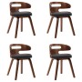 Esszimmerstühle 4 Einheiten aus gebogenem Holz und dunkelgrauem Stoff von vidaXL, Essstühle - Ref: Foro24-278850, Preis: 549,...