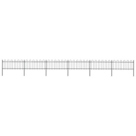 Garden fence with black steel hoop tips 10.2x0.8 m by vidaXL, fence panels - Ref: Foro24-277652, Price: 394,11 €, Discount: %