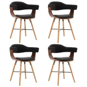 Sillas de comedor 4 uds cuero sintético y madera curvada negro de vidaXL, Sillas de comedor - Ref: Foro24-279491, Precio: 404...