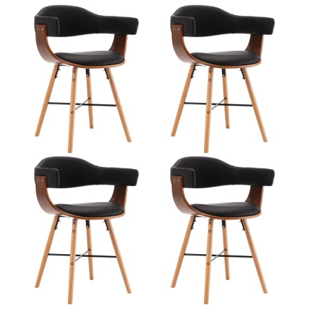 Dining chairs 4 pcs synthetic leather and black curved wood by vidaXL, dining chairs - Ref: Foro24-279491, Price: 410,17 €, D...