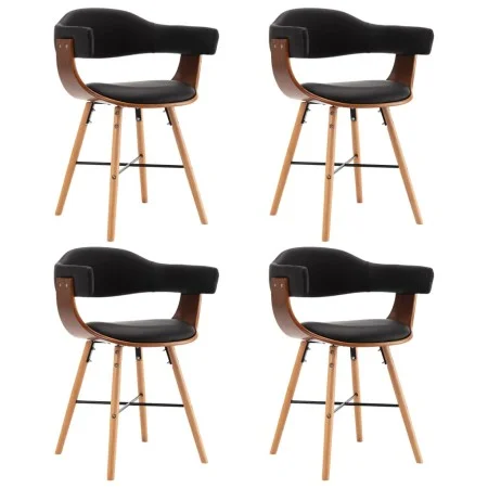 Esszimmerstühle, 4 Stück, Kunstleder und schwarzes gebogenes Holz von vidaXL, Essstühle - Ref: Foro24-279491, Preis: 425,23 €...