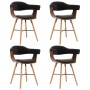 Dining chairs 4 pcs synthetic leather and black curved wood by vidaXL, dining chairs - Ref: Foro24-279491, Price: 410,17 €, D...