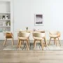 Esszimmerstühle, 6 Stück, gebogenes Holz und cremefarbenes Kunstleder von vidaXL, Essstühle - Ref: Foro24-278732, Preis: 1,00...