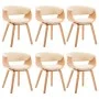 Dining chairs 6 pcs curved wood and cream synthetic leather by vidaXL, dining chairs - Ref: Foro24-278732, Price: 1,00 €, Dis...