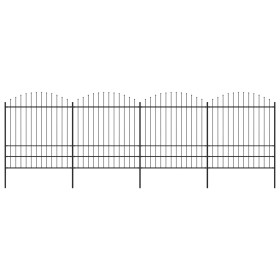 Garden fence with black steel spearheads (1.75-2)x6.8 m by vidaXL, fence panels - Ref: Foro24-277751, Price: 377,68 €, Discou...
