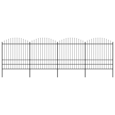 Gartenzaun mit Speerspitzen aus schwarzem Stahl (1,75-2)x6,8 m von vidaXL, Zaunpaneele - Ref: Foro24-277751, Preis: 377,47 €,...