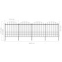 Gartenzaun mit Speerspitzen aus schwarzem Stahl (1,75-2)x6,8 m von vidaXL, Zaunpaneele - Ref: Foro24-277751, Preis: 377,47 €,...