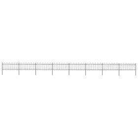 Gartenzaun mit schwarzen Stahlringspitzen 13,6 x 0,8 m von vidaXL, Zaunpaneele - Ref: Foro24-277654, Preis: 524,39 €, Rabatt: %