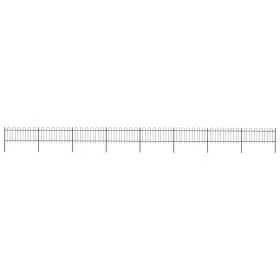 Gartenzaun mit schwarzen Stahlringspitzen 13,6 x 0,8 m von vidaXL, Zaunpaneele - Ref: Foro24-277654, Preis: 510,14 €, Rabatt: %