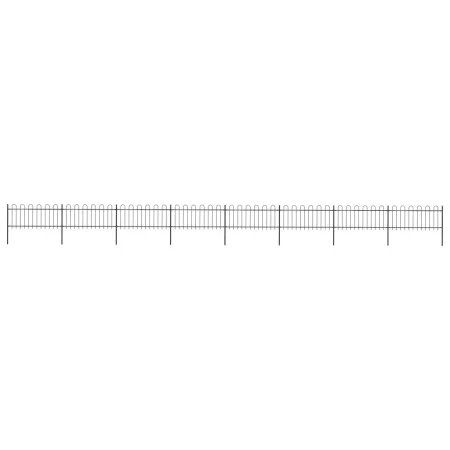 Garden fence with black steel hoop tips 13.6x0.8 m by vidaXL, fence panels - Ref: Foro24-277654, Price: 510,08 €, Discount: %