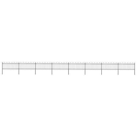 Gartenzaun mit schwarzen Stahlringspitzen 13,6 x 0,8 m von vidaXL, Zaunpaneele - Ref: Foro24-277654, Preis: 379,93 €, Rabatt: %