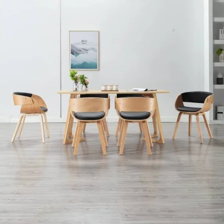 Dining chairs 6 units wood and black synthetic leather by vidaXL, dining chairs - Ref: Foro24-278867, Price: 843,09 €, Discou...