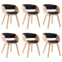 Dining chairs 6 units wood and black synthetic leather by vidaXL, dining chairs - Ref: Foro24-278867, Price: 918,97 €, Discou...