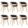 Dining chairs 6 units wood and black synthetic leather by vidaXL, dining chairs - Ref: Foro24-278867, Price: 843,09 €, Discou...
