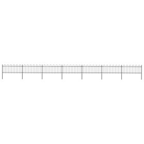 Gartenzaun mit schwarzen Stahlbügelspitzen 11,9x0,8 m von vidaXL, Zaunpaneele - Ref: Foro24-277653, Preis: 459,23 €, Rabatt: %