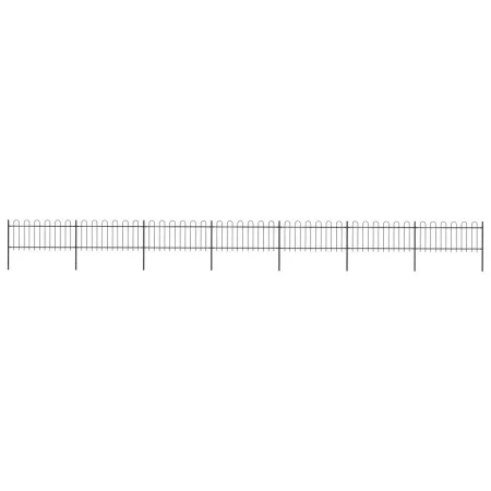 Gartenzaun mit schwarzen Stahlbügelspitzen 11,9x0,8 m von vidaXL, Zaunpaneele - Ref: Foro24-277653, Preis: 459,23 €, Rabatt: %
