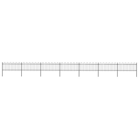 Gartenzaun mit schwarzen Stahlbügelspitzen 11,9x0,8 m von vidaXL, Zaunpaneele - Ref: Foro24-277653, Preis: 459,23 €, Rabatt: %