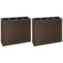 Jardinera alta con 4 macetas 2 uds ratán sintético marrón by vidaXL, Pots and planters - Ref: Foro24-279083, Price: 214,05 €,...
