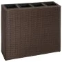 Hoher Pflanzenkübel mit 4 Töpfen, 2 Stück, aus braunem synthetischem Rattan. von vidaXL, Töpfe und Pflanzgefäße - Ref: Foro24...