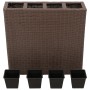 Jardinera alta con 4 macetas 2 uds ratán sintético marrón by vidaXL, Pots and planters - Ref: Foro24-279083, Price: 214,05 €,...