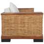 Set of 2-piece brown natural rattan sofas with cushions by vidaXL, Sofas - Ref: Foro24-278619, Price: 1,00 €, Discount: %
