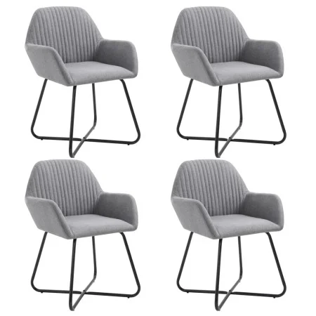 Sillas de comedor 4 unidades tela gris claro de vidaXL, Sillas de comedor - Ref: Foro24-277094, Precio: 361,00 €, Descuento: %