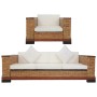 2-teilige braune Sofagarnitur aus natürlichem Rattan mit Kissen von vidaXL, Sofas - Ref: Foro24-278621, Preis: 965,86 €, Raba...