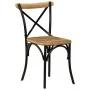 Sillas con respaldo cruzado 6 uds madera maciza de mango negro de vidaXL, Sillas de comedor - Ref: Foro24-278774, Precio: 730...