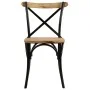 Sillas con respaldo cruzado 6 uds madera maciza de mango negro de vidaXL, Sillas de comedor - Ref: Foro24-278774, Precio: 730...