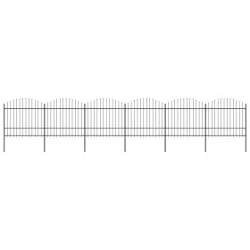 Gartenzaun mit Speerspitze aus schwarzem Stahl (1,5–1,75) x 10,2 m von vidaXL, Zaunpaneele - Ref: Foro24-277744, Preis: 485,4...