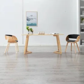 Dining chairs 2 pcs curved wood and black synthetic leather by vidaXL, dining chairs - Ref: Foro24-278865, Price: 270,96 €, D...