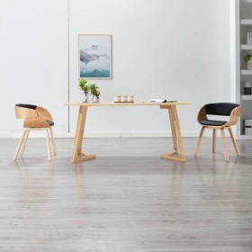 Esszimmerstühle, 2 Stück, aus gebogenem Holz und schwarzem Kunstleder von vidaXL, Essstühle - Ref: Foro24-278865, Preis: 295,...