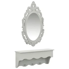 Wall shelf for keys jewelry with mirror and hooks gray by vidaXL, Dressing tables - Ref: Foro24-323973, Price: 54,15 €, Disco...